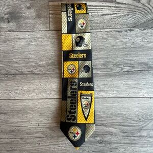Pittsburgh Steelers Football NFL Vintage Men’s Necktie Tie Workwear Black Gold